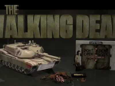 Walking Dead Rick Grimes Set 3D model