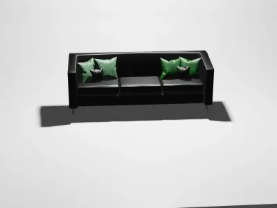 Leather Couch Free 3D model buy