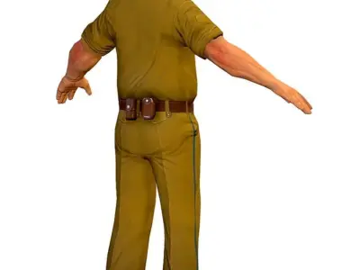 LowPoly Man Boss Slave Driver Chief Solder Low-poly 3D model