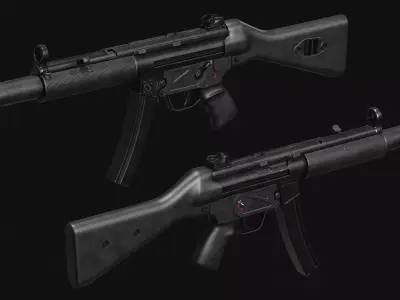 MP5 SMG Low-poly 3D model