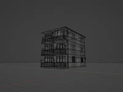 Turkish Building Apartment Blocks Low-poly 3D model