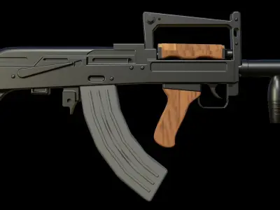 Groza Assault Rifle Low-poly 3D model