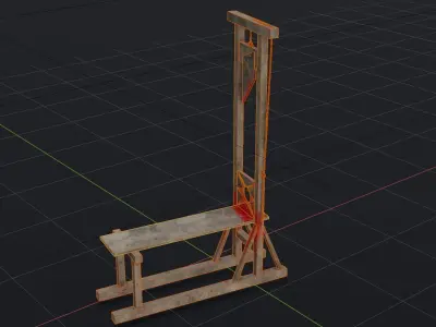 Medieval Props  Guillotine Game Ready Low Poly 3D Model Low-poly 3D model