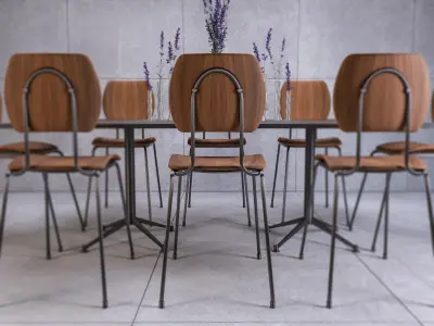 Contemporary Table Set with Props 02 3D model