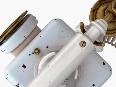 Rusty Old Rotary Phone 3D model