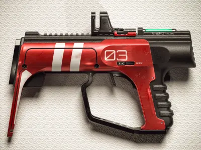 Sci-fi Beam SMG PBR Low-poly 3D model