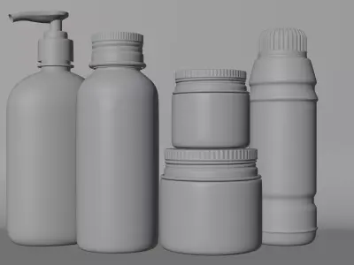 Cosmetic Tube And Serup Bottle For Commercial use 3D model