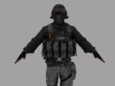 soldier alpha Low-poly 3D model