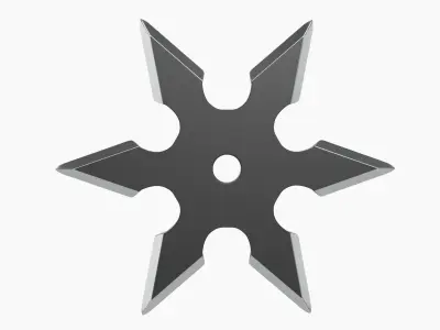 Shuriken ninja throwing knife 03 3D model