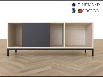 Modern nightstand Free low-poly 3D model