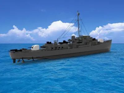 USS Samuel B Roberts 3D model