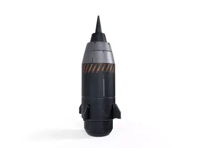 Sci-Fi Rocket 02 - PBR Game Ready Low-poly 3D model
