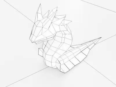 Snake fantasy 3d model Low-poly 3D model