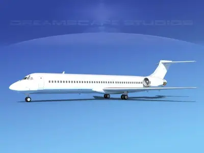 McDonnell Douglas MD-87 Unmarked 2 3D model