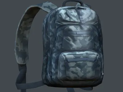 Backpack Camping Generic military human bag storqge Low-poly 3D model