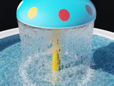 Water park mushroom fountain 3D model