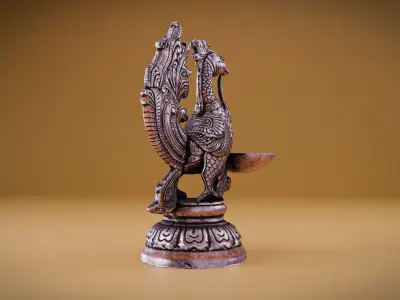 Chinese candlestick  3D model statue Low-poly 3D model