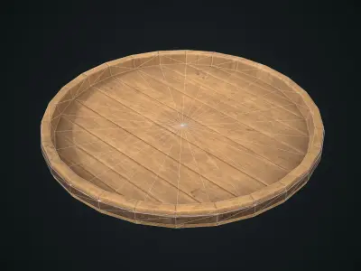 Wooden Dish Tray Low-poly 3D model