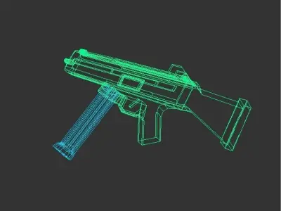 UMP21 gun Free low-poly 3D model