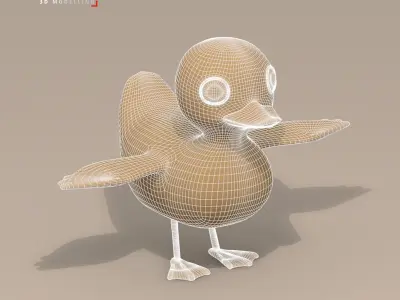 Duck cartoon character 3D model