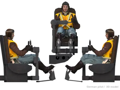 German bomber pilot ww2 3D model