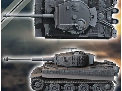 Panzer VI Tiger Ausf E 1944 late - miniatures tabletop scenery 3D print model