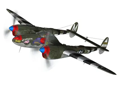 Lockheed P-38 Lightning - My little Pig 3D model