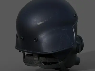 Gas mask helmet 3d model military protection pollution  Low-poly 3D model