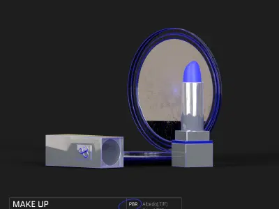 MAKEUP lipstick and mirror Free 3D model