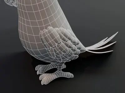 Cartoon Parrot Bird Base Mesh 3D Model Low-poly 3D model