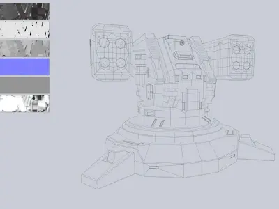 Defense turret Low-poly 3D model