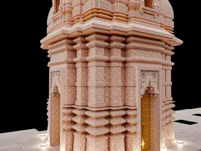 Hindu Temple Low-poly 3D model