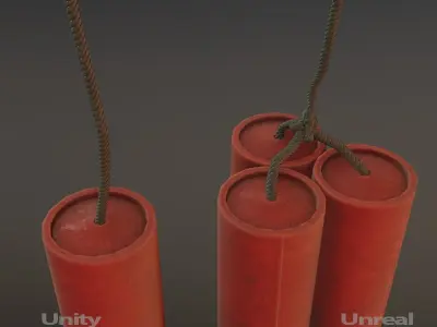 Dynamite PBR Low Poly Asset Pack Low-poly 3D model