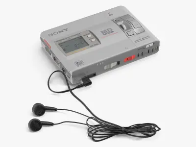 Sony MZ R50 with Headphones 3D model