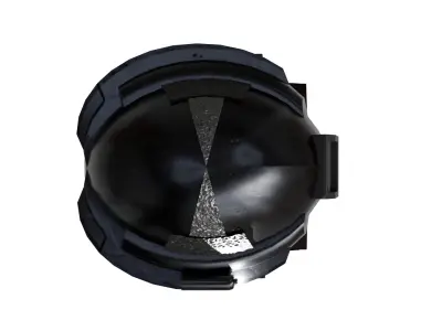 Futuristic Combat Helmet with Goggles and Headlamp Low-poly 3D model