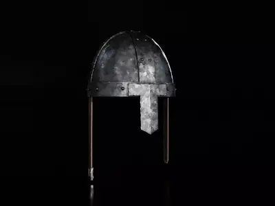 Stylized Nazal Helmet Low-poly 3D model