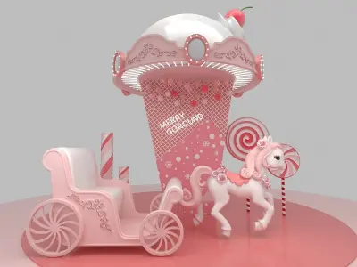Christmas merry goround 3D model
