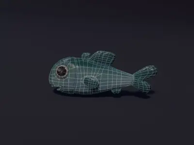 Blue Fish - Stylized PBR Textures - Game Ready Low-poly 3D model