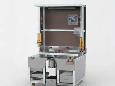 Spraying-manual-table electronic machine with computer 3D model