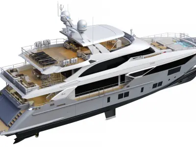 Luxury Motor Yacht Benetti BF125 3D model