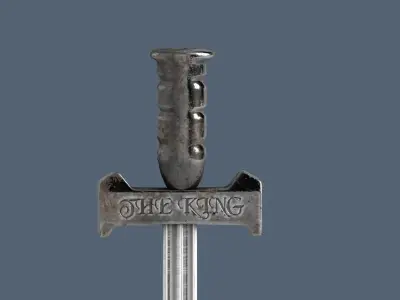 Set of medieval weapons ax sword mace 3D model
