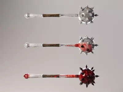 Mace Melee Weapon Collection Low-poly 3D model
