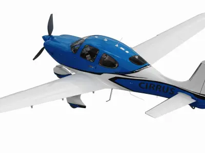 Cirrus SR22T with interior 3D model