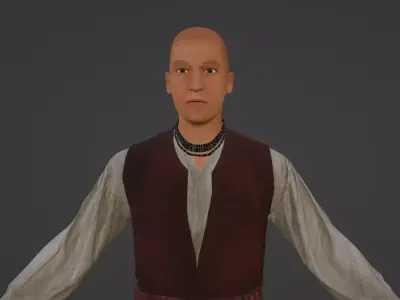 Native American Man Low-poly 3D model