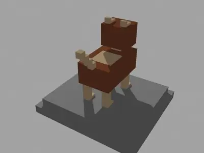 VOXEL DOG - MODEL 5 Low-poly 3D model