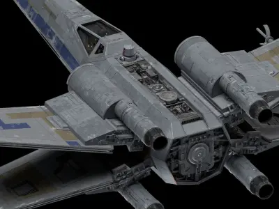 X-WING star wars x - fighter flying in sky 3D model