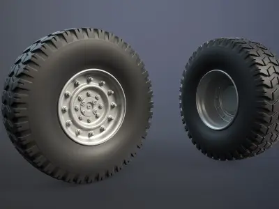 HMMWV M998 Wheel High-Poly 3D model