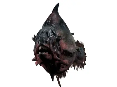 piranha monster  Low-poly 3D model