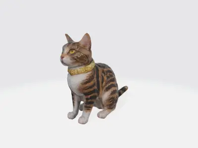 A calico cat 3D model