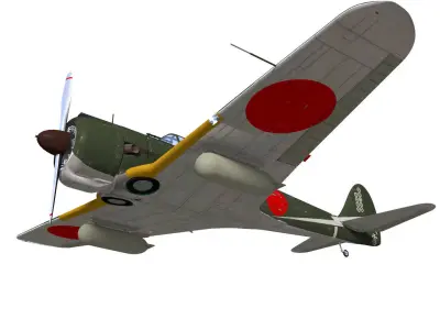 Ki43 Hayabusa type1 oscar 3D model